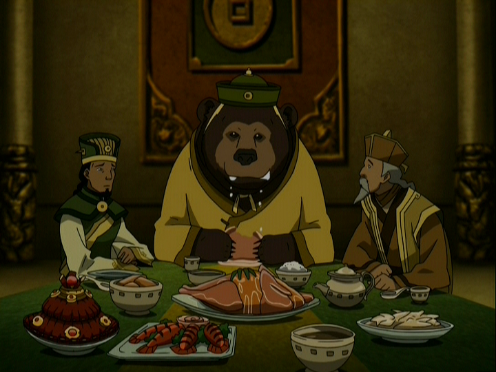 And now the reveal: the bear is the REAL king of the Earth Kingdom.