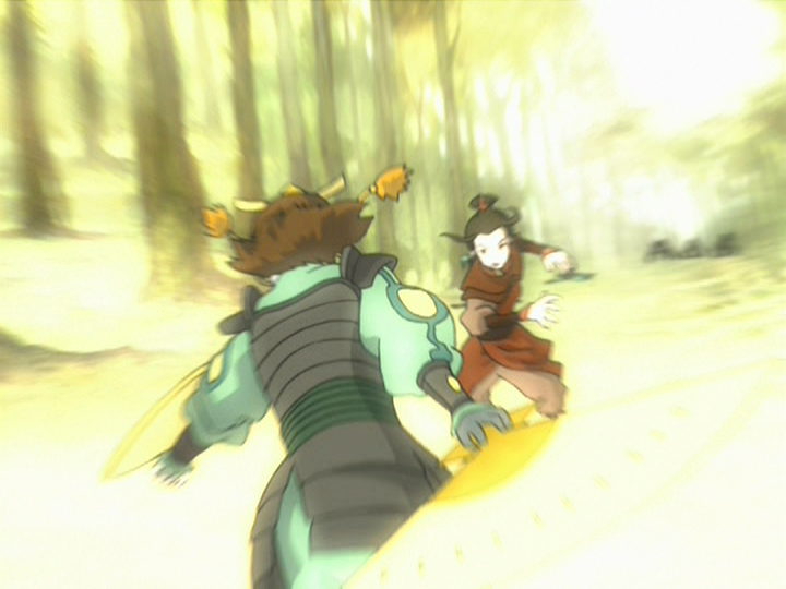 Just a reminder: Suki is a marginally better fighter than Sokka.  She doesn't stand a chance.
