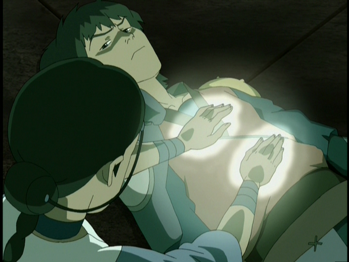 Maybe Katara should have taken her healing classes at the north pole seriously.