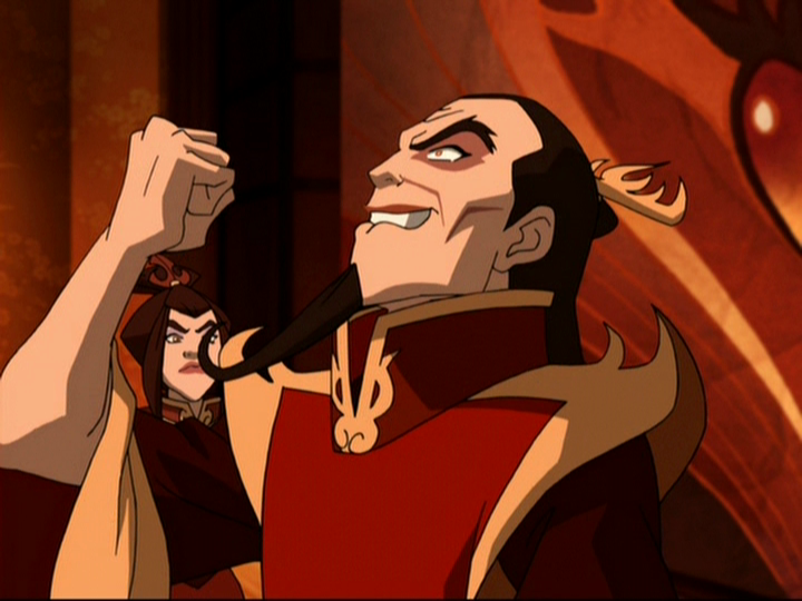 Not sure why their national hero is a stereotypical villain.  Perhaps that's just Fire Nation culture.  But then that would make Azula normal.