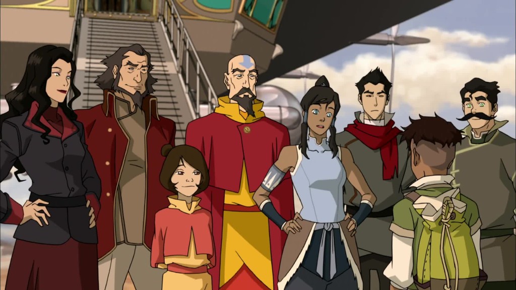 I just want to point out that Asami is the only one not looking at Kai, while Jinora's expression seems to be saying "Mmm, new meat!"