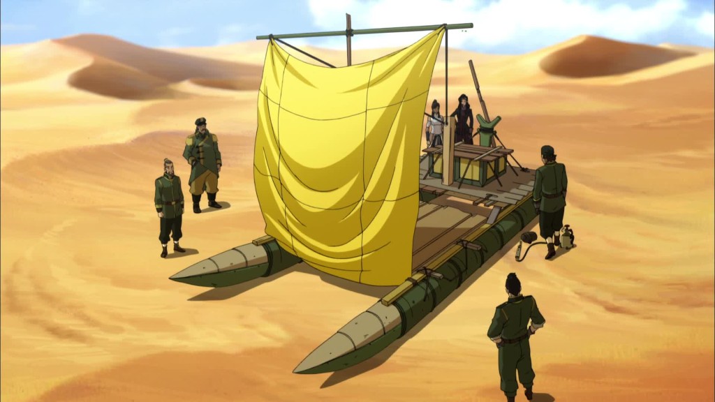 Did they use Mako and Bolin's disguises as the sail?