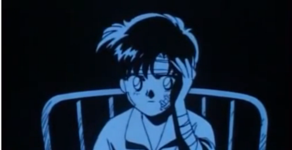 Poor 90's Mamoru.  He hurt his arm too and didn't get a hat.
