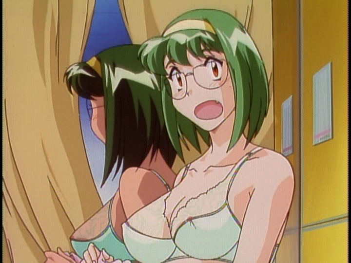 Fun fact: An edited version of this is actually the DVD cover.  They even gave Midori a watch.  And this is the closest thing to nudity Midori ever gets in the entire series.